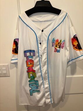 Element Rainbow Logo Baseball Jersey - White with Multicolor Lettering